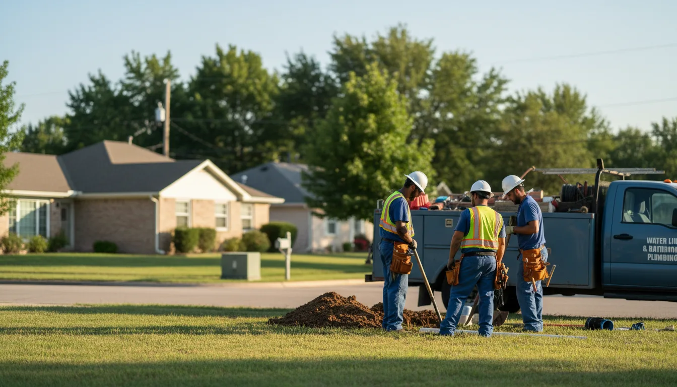 Residential water line and bathroom plumbing service in Mansfield, TN